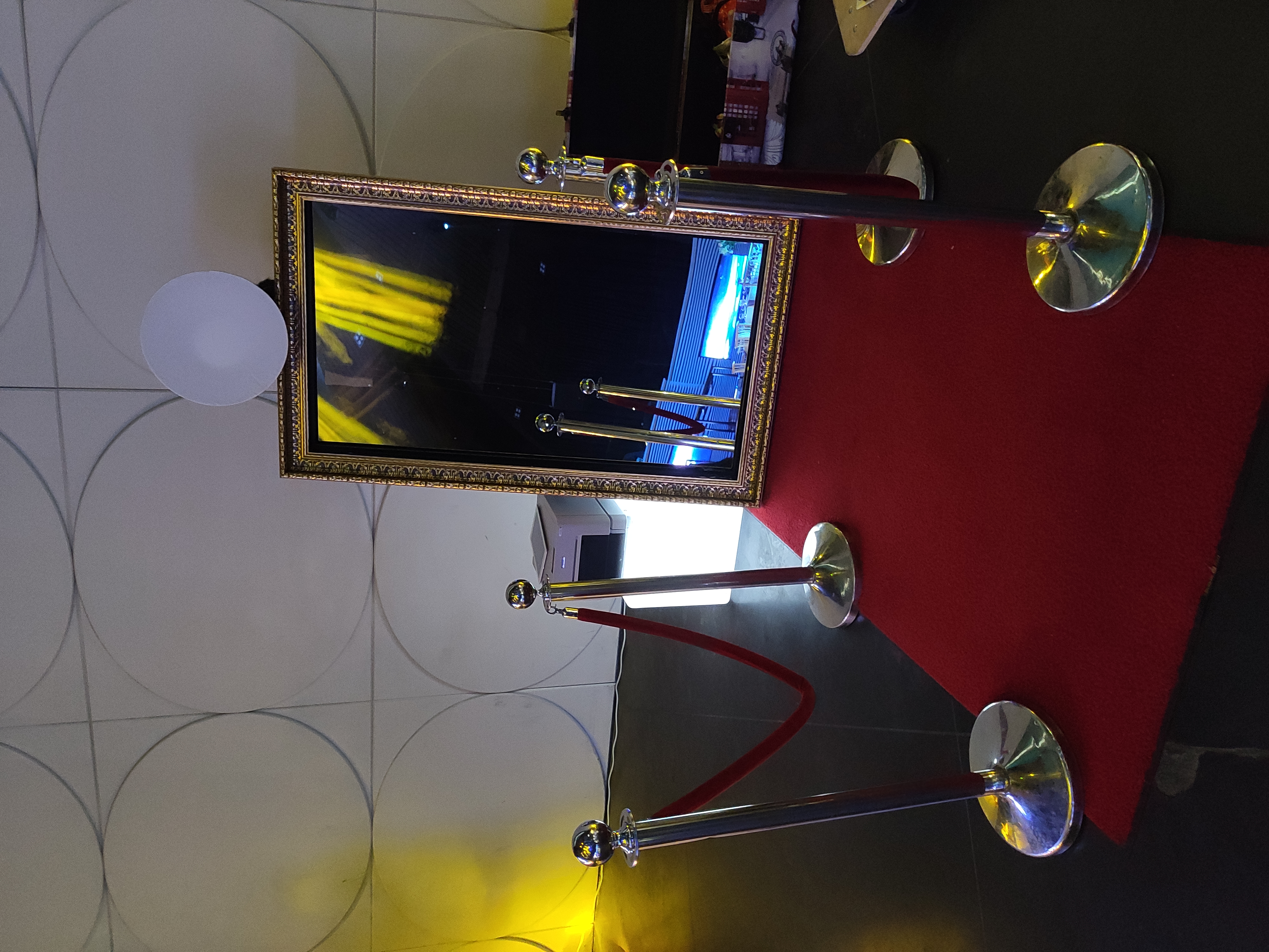 Event stairs with mirror booth